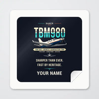 Thumbnail for Daher TBM 980 - Original + Name - Square Sticker - Peel