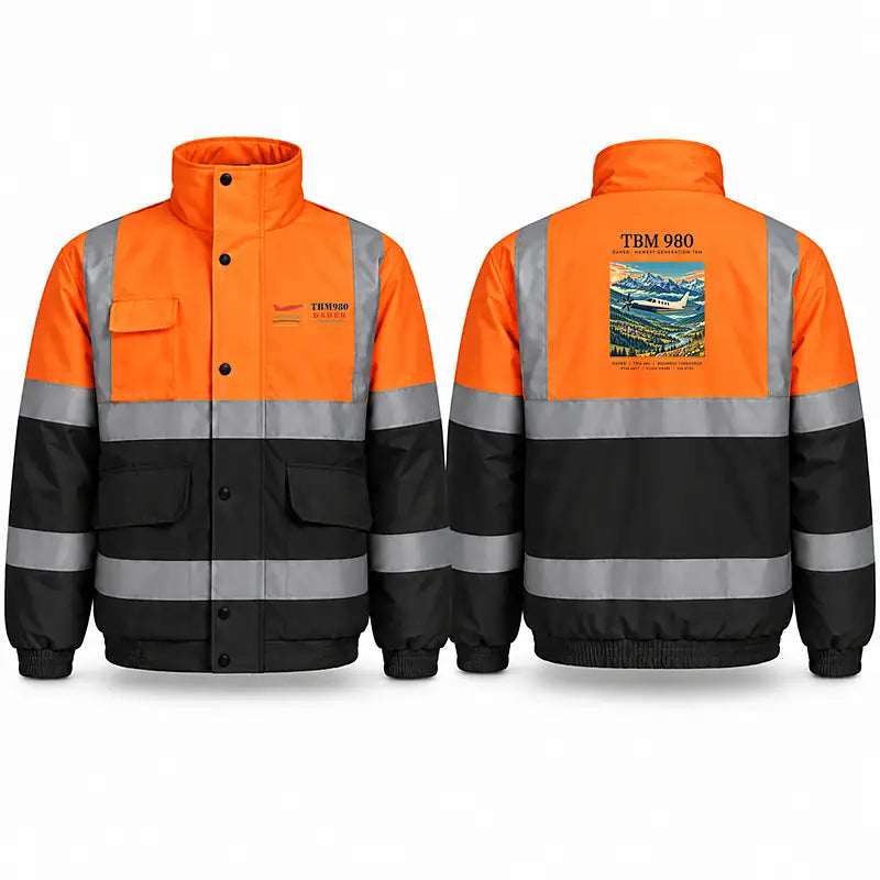 Daher TBM 980 Reflective Winter Jackets - Poster - Orange & Navy
