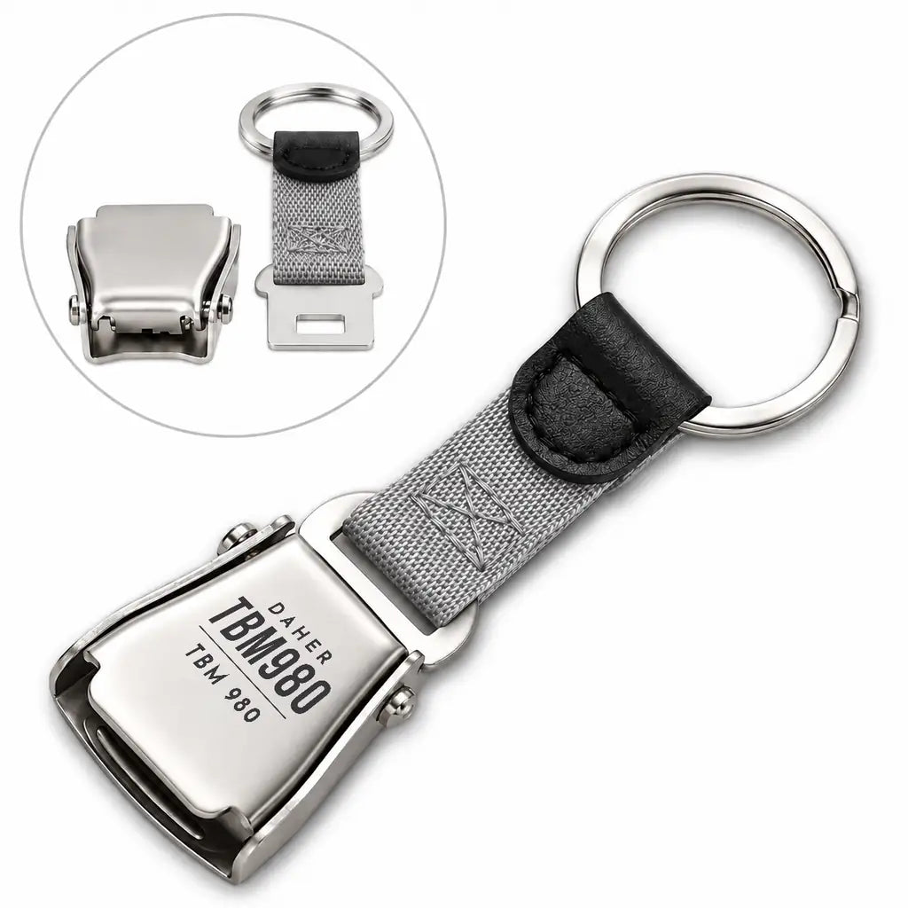 Daher TBM 980 - Seat Belt Key Chain - Tag - Gray