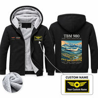 Thumbnail for Daher TBM 980 Zipped Sweatshirts - Poster + Name - Black