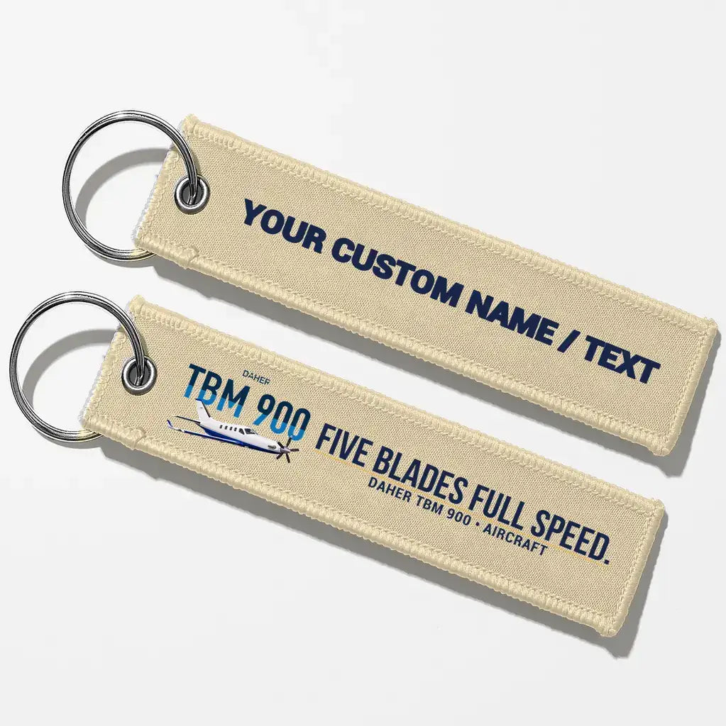 Daher TBM 900 Aviator Key Chains - Beige - Personalized