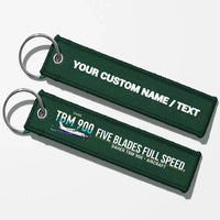 Thumbnail for Daher TBM 900 Aviator Key Chains - Dark Green - Personalized