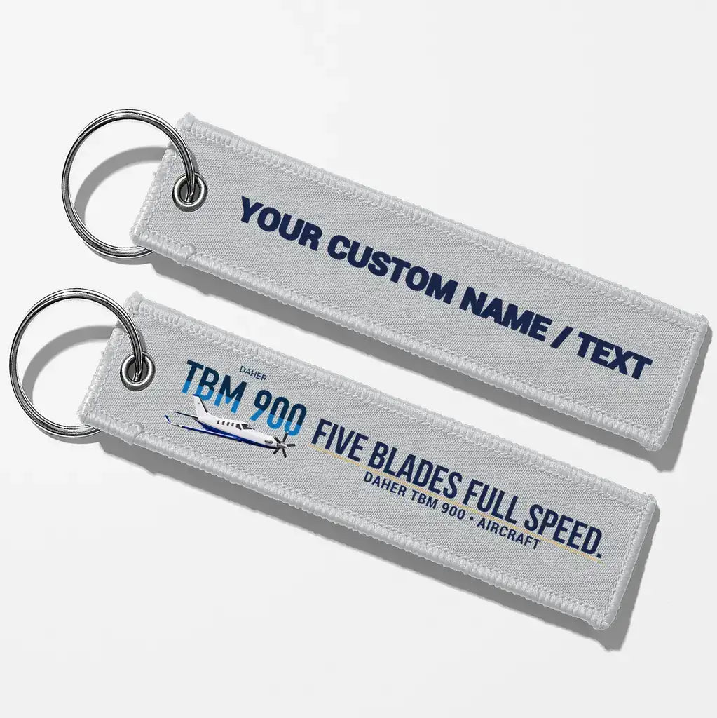 Daher TBM 900 Aviator Key Chains - Light Gray - Personalized