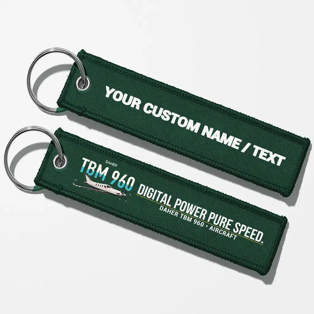 Daher TBM 960 Aviator Key Chains - Dark Green - Personalized