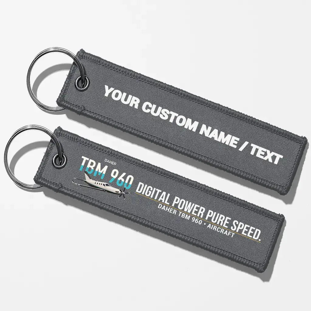 Daher TBM 960 Aviator Key Chains - Gray - Personalized