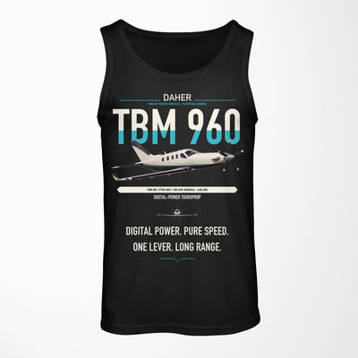 Daher TBM 960 design on black tank top