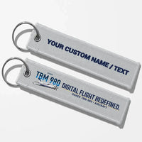 Thumbnail for Daher TBM 980 Aviator Key Chains - Light Gray - Personalized