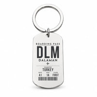 Thumbnail for Dalaman Airport DLM - Key Chain - Boarding Pass Style - Silver