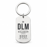 Thumbnail for Dalaman Airport DLM - Key Chain - Original Design - Silver