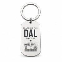 Thumbnail for Dallas Love Field DAL - Key Chain - Boarding Pass Style - Silver