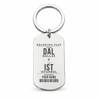 Thumbnail for Dallas Love Field DAL - Key Chain - Customizable Boarding Pass - Silver