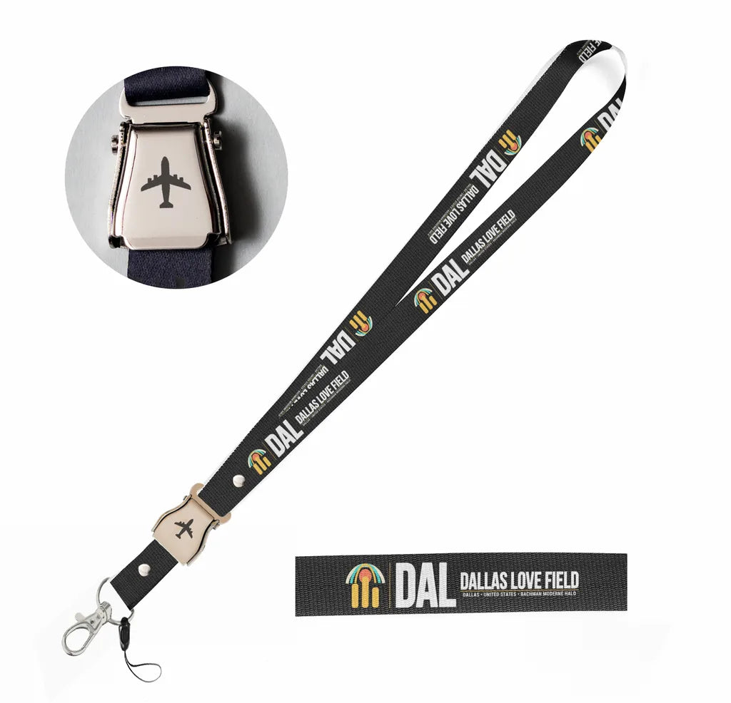 Dallas Love Field (DAL) seat belt lanyard - black