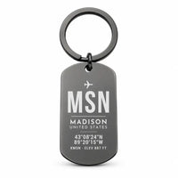 Thumbnail for Dane County Regional Airport Madison MSN - Key Chain - Original Design - Black