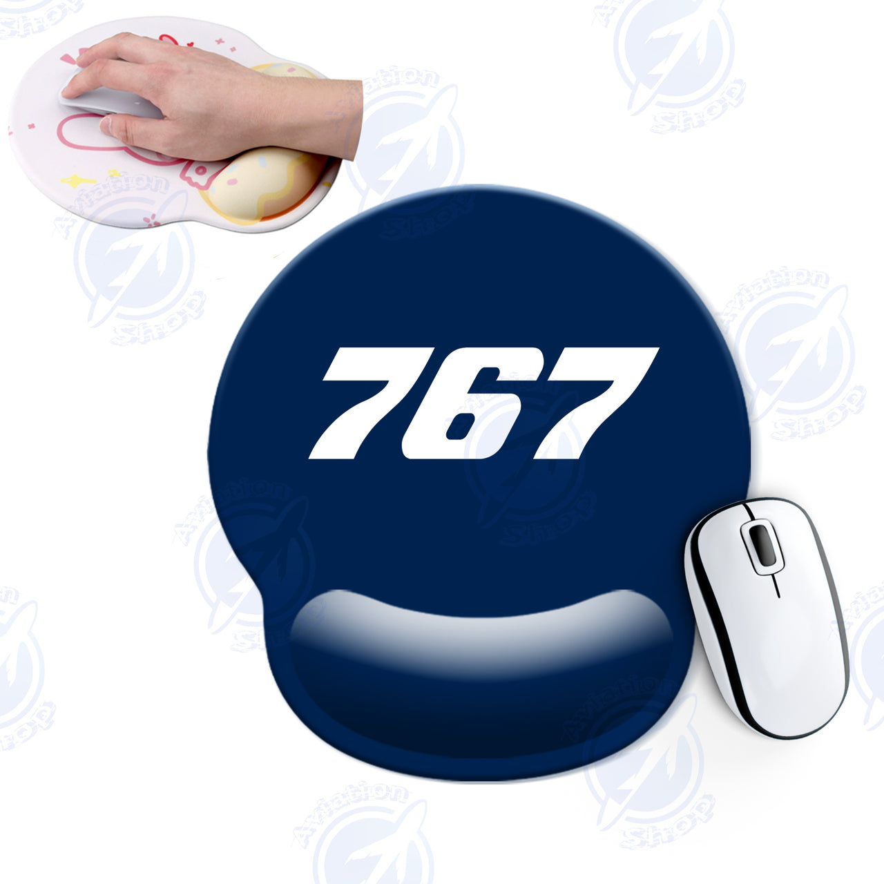 767 Flat Text Designed Ergonomic Mouse Pads