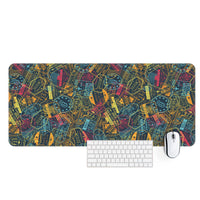 Thumbnail for Dark Coloured Passport Stamps Designed Desk Mats