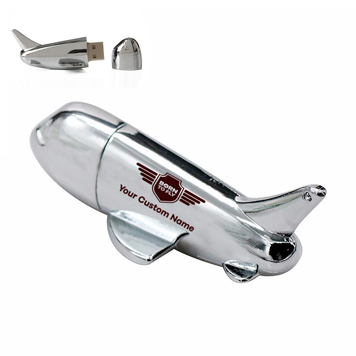 Custom Name (Badge 5) Designed Airplane Shape USB Drives