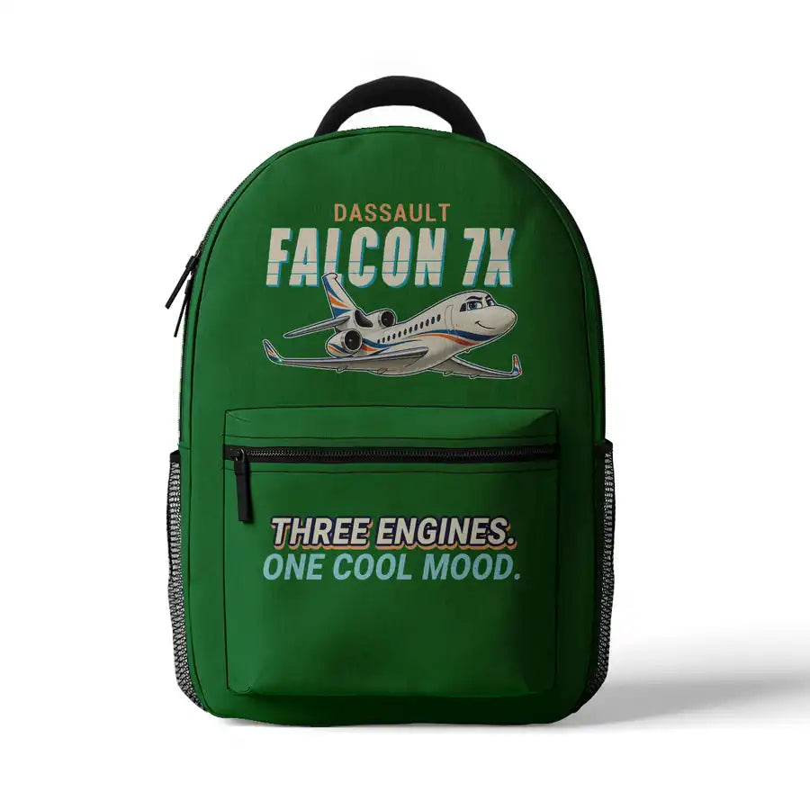 Dassault Falcon 7X - 3D Backpack - Cartoon - Green