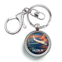 Thumbnail for Dassault Falcon 7X - 3D - Circle Key Chain - Full Print