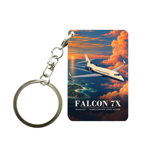 Dassault Falcon 7X - 3D - Key Chain - Full Print