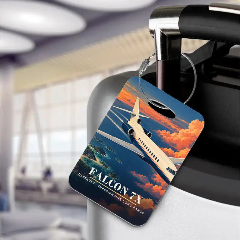 Dassault Falcon 7X - 3D - Luggage Tag - Full Print