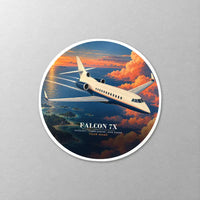 Thumbnail for Dassault Falcon 7X - 3D + Name - Circle Sticker - Close-up