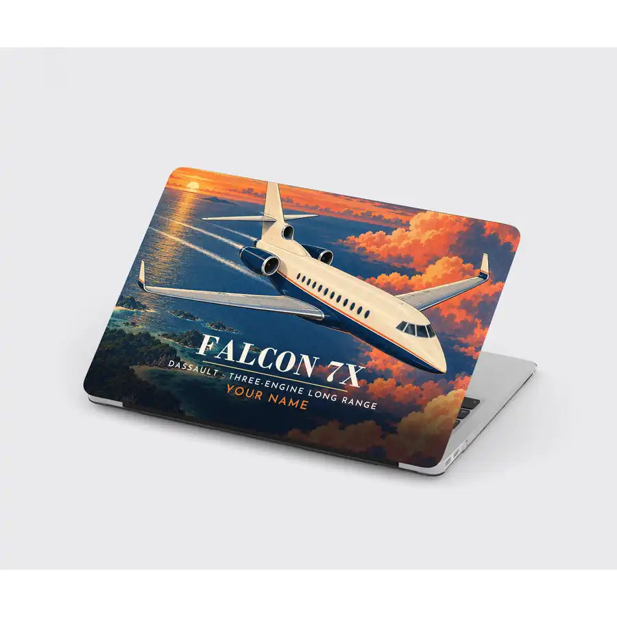 Dassault Falcon 7X - 3D + Name - MacBook Case - Full Print