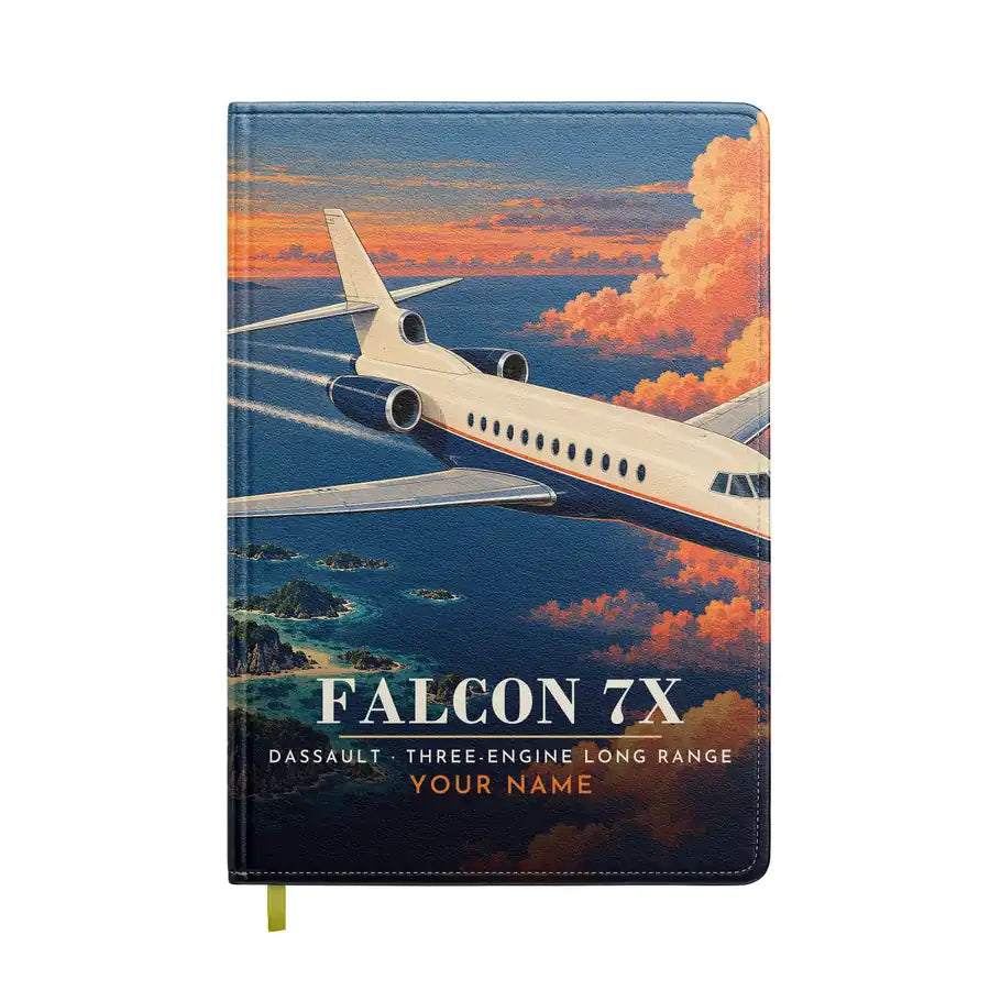 Dassault Falcon 7X - 3D + Name - Notebook - Full Print