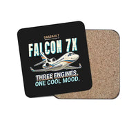 Thumbnail for Dassault Falcon 7X - Cartoon - Coaster - Black