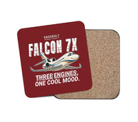 Thumbnail for Dassault Falcon 7X - Cartoon - Coaster - Dark Red