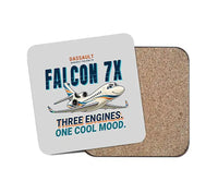 Thumbnail for Dassault Falcon 7X - Cartoon - Coaster - Light Gray