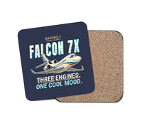 Thumbnail for Dassault Falcon 7X - Cartoon - Coaster - Navy Blue