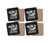 Thumbnail for Dassault Falcon 7X - Cartoon - Coaster Set - Black