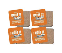 Thumbnail for Dassault Falcon 7X - Cartoon - Coaster Set - Orange