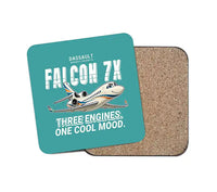 Thumbnail for Dassault Falcon 7X - Cartoon - Coaster - Turquoise