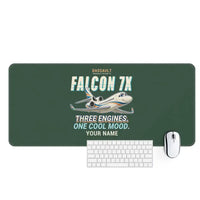 Thumbnail for Dassault Falcon 7X - Cartoon + Name - Desk Mat - Dark Green