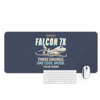 Thumbnail for Dassault Falcon 7X - Cartoon + Name - Desk Mat - Navy Blue