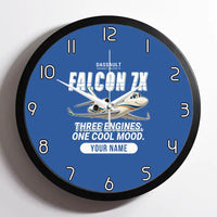 Thumbnail for Dassault Falcon 7X - Cartoon + Name - Framed - Blue