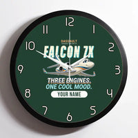 Thumbnail for Dassault Falcon 7X - Cartoon + Name - Framed - Dark Green