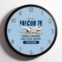 Thumbnail for Dassault Falcon 7X - Cartoon + Name - Framed - Light Blue