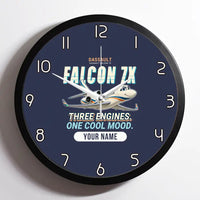 Thumbnail for Dassault Falcon 7X - Cartoon + Name - Framed - Navy Blue