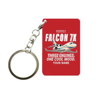Thumbnail for Dassault Falcon 7X - Cartoon + Name - Key Chain - Red