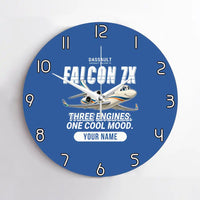 Thumbnail for Dassault Falcon 7X - Cartoon + Name - No Frame - Blue