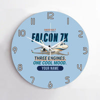 Thumbnail for Dassault Falcon 7X - Cartoon + Name - No Frame - Light Blue
