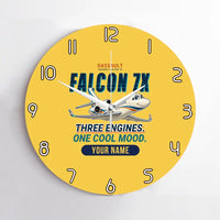 Thumbnail for Dassault Falcon 7X - Cartoon + Name - No Frame - Yellow