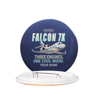 Thumbnail for Dassault Falcon 7X - Cartoon + Name - Pin - Navy Blue