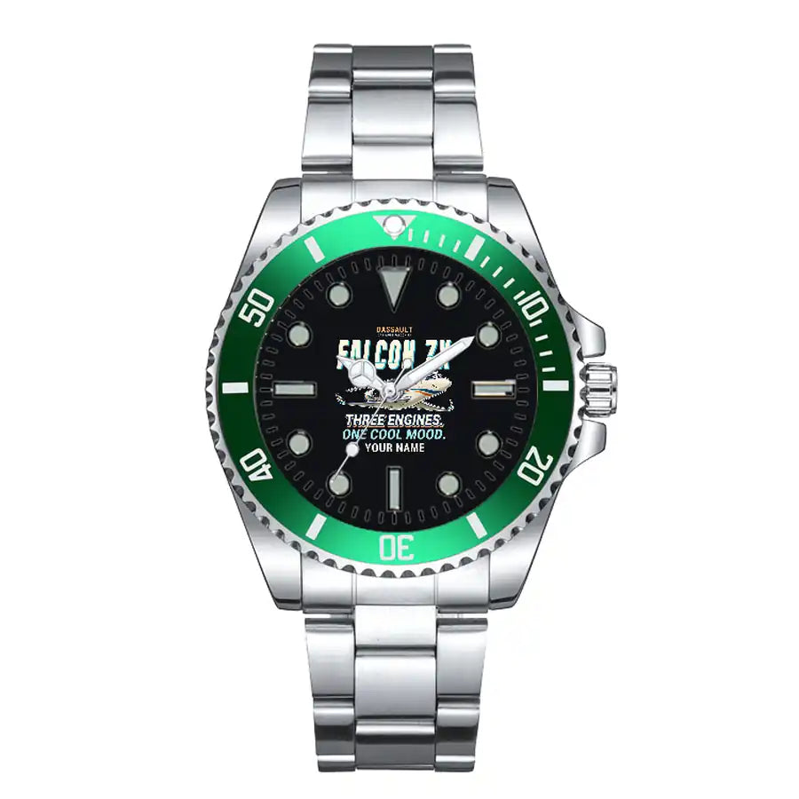 Dassault Falcon 7X - Cartoon + Name - Premium Diver - Green