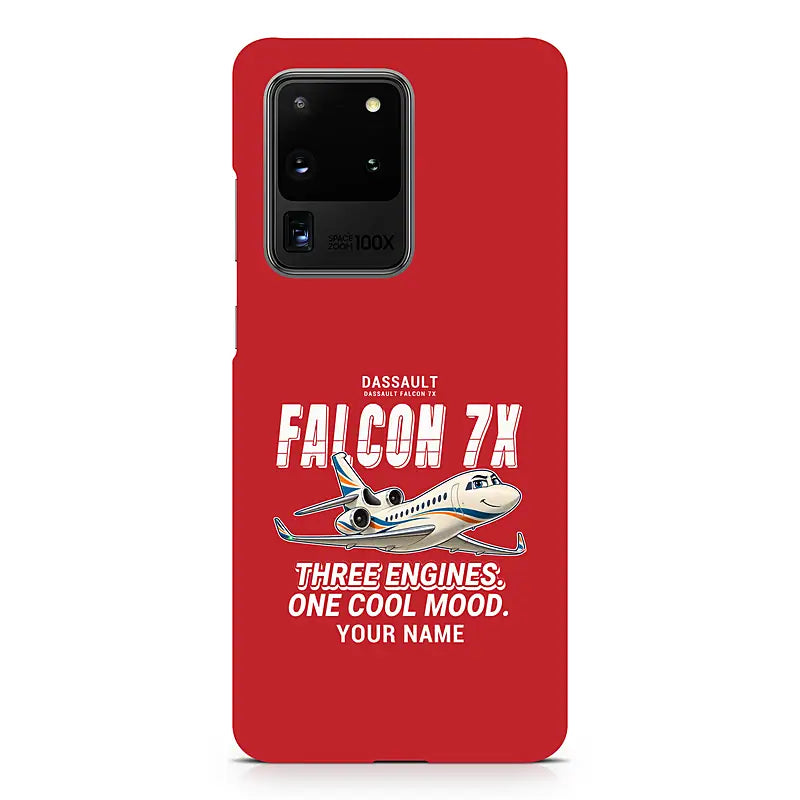 Dassault Falcon 7X - Cartoon + Name - Samsung Case - Red