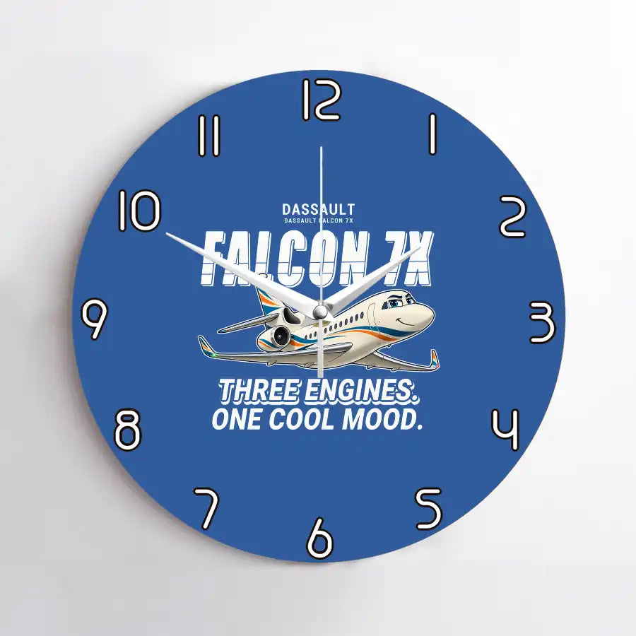 Dassault Falcon 7X - Cartoon - No Frame - Blue
