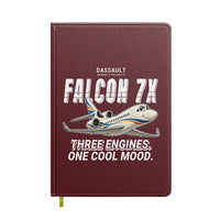 Thumbnail for Dassault Falcon 7X - Cartoon - Notebook - Dark Red