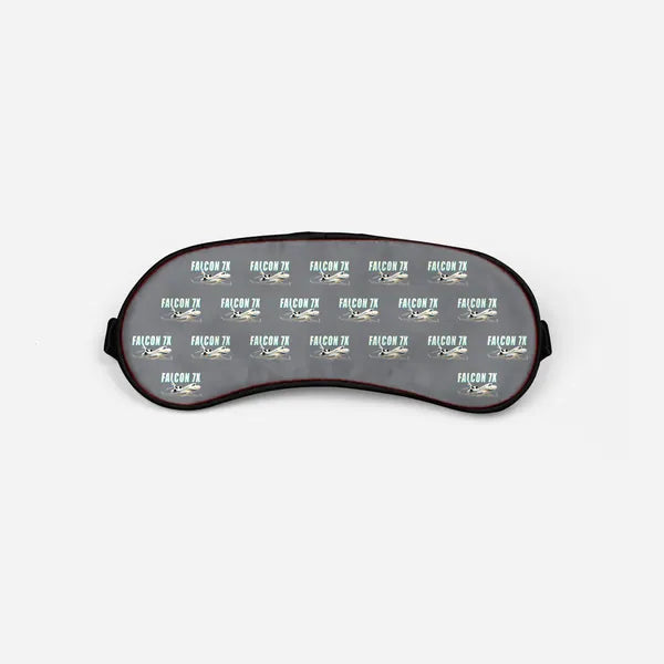 Dassault Falcon 7X - Cartoon Pattern - Sleep Mask - Gray